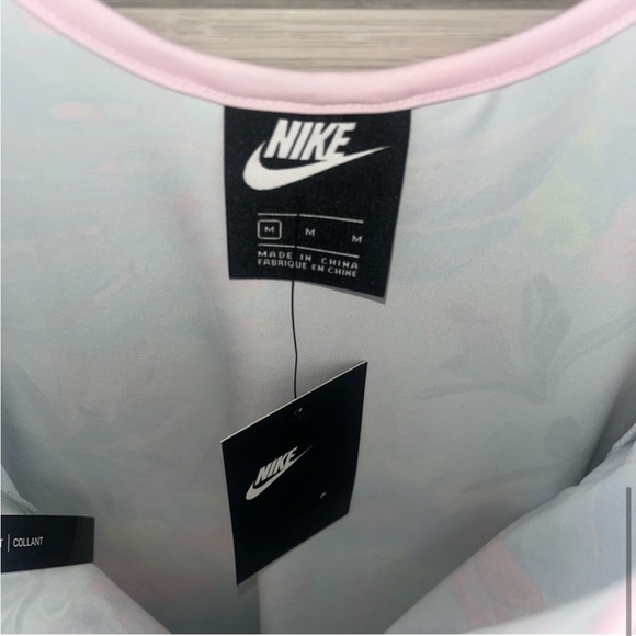 Nike Multicolor Tropical Print midi Dress big swoosh Like New - Picture 5 of 5